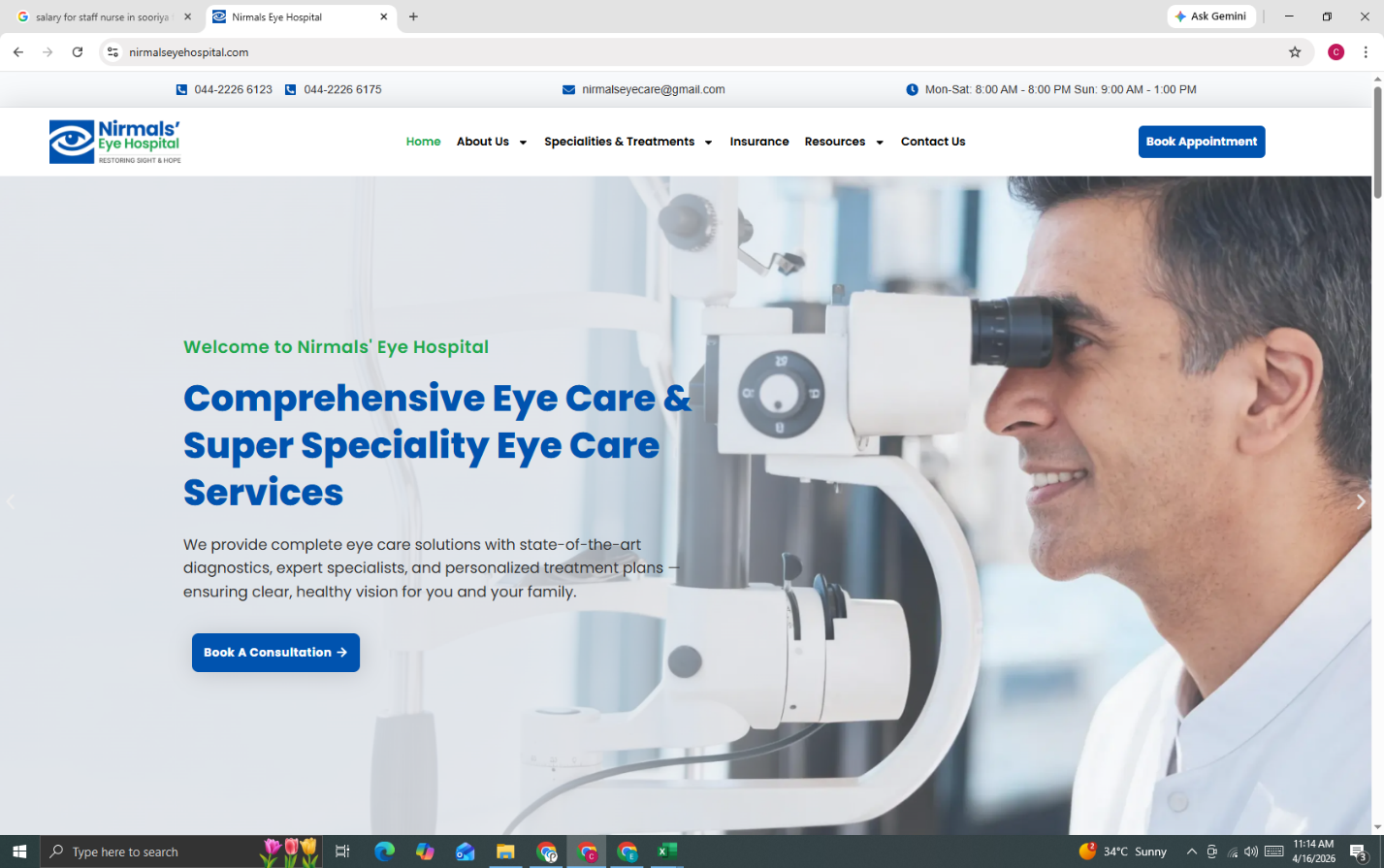 Theatre Assistant job at Nirmals Eye Hospital